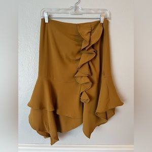 Dark mustard ruffled skirt NWT